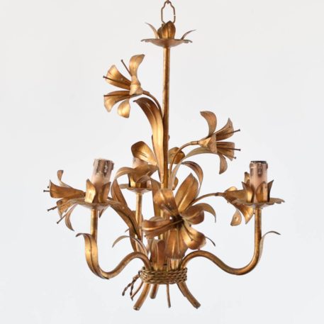 Vintage Italian Chandelier with Lilly Flowers