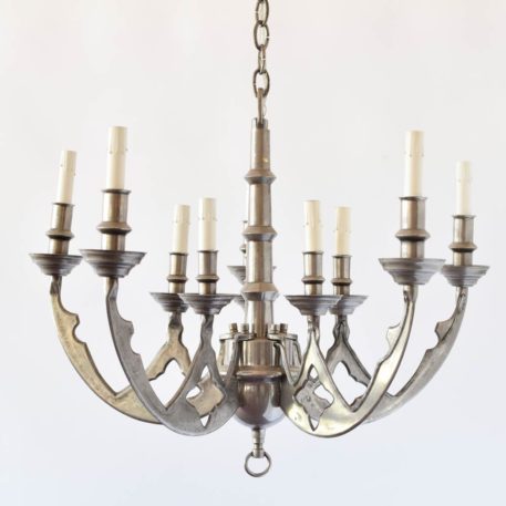 Flemish Neogothic Chandelier in Nickel