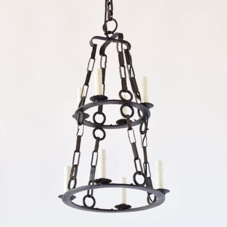 Vintage Belgian Chandelier with 2 Tiers