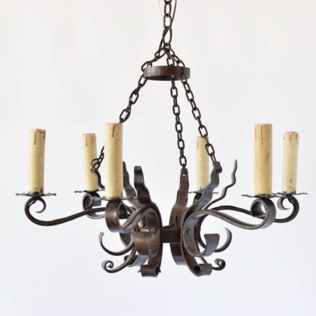 Flame form Iron Chandelier from Belgium