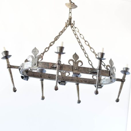 elongated iron oval chandelier