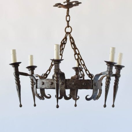 iron oval chandelier antique