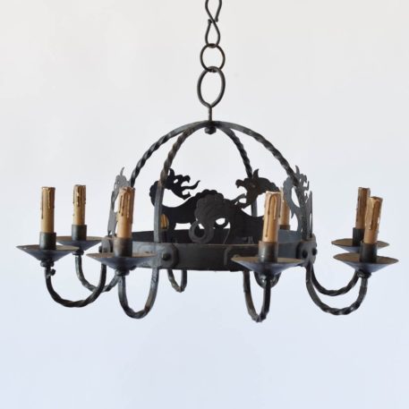 French Chandelier with Dragon Motif