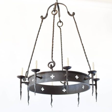 quatrefoil chandelier spikes iron hook and rod