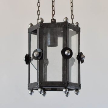 vintage iron lantern nickel antique vintage french