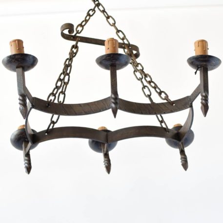 textured bottom iron chandelier