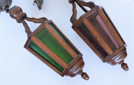 pair wood lantern