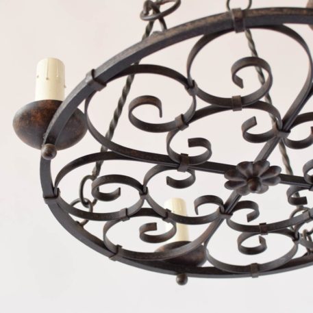 Flat Scroll Chandelier w/rods - Image 2