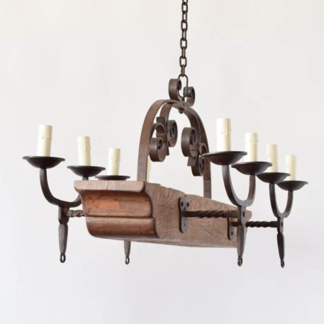 Wood/Iron Beam Chandelier - Image 3