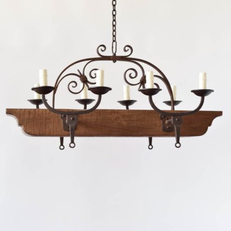 Wood/Iron Beam Chandelier - Image 2