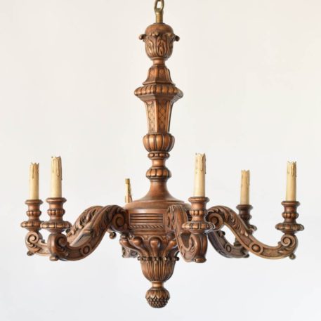 Antique Belgan Wood Chandelier