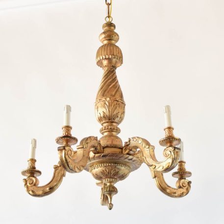 Gilded Wood Chandelier - Image 2