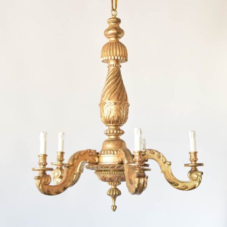 Gilded Wood Chandelier