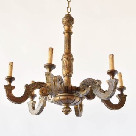 Painted Wood Chandelier from Italy