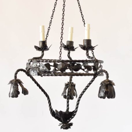 Iron Frecnh Chandelier with handmade Leaves