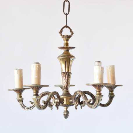 Small Bronze Chandelier from France