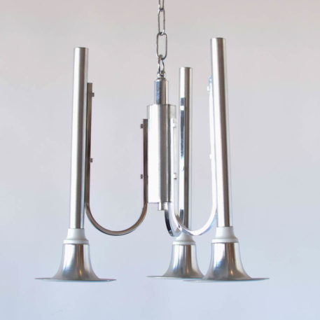 Mid Century Chrome Chandelier with 3 lights