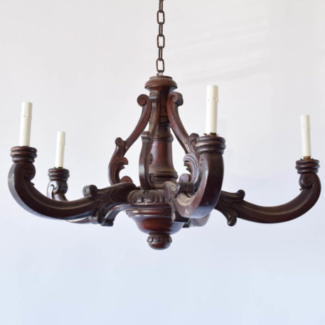 Antique French Wood Chandelier