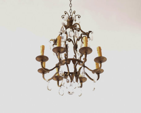 Iron and Crystal Chandelier - Image 2