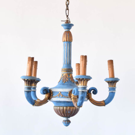Empire Style Painted Wood Chandelier from Italy