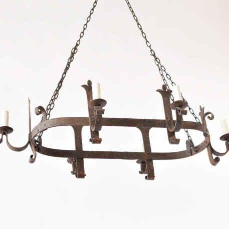 Rustic French Oval Form Chandelier