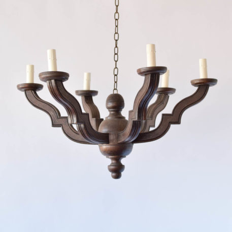 Large Simple Wood Chandelier