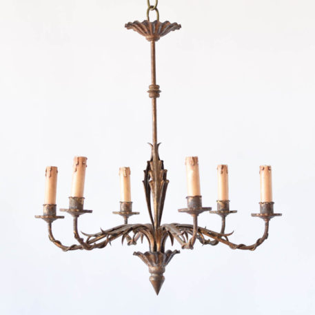 Vintage Iron Chandelier from Spain