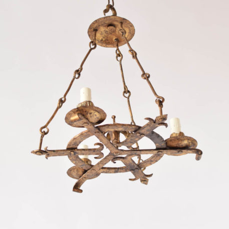 Pair of Gilded Vintage Spanish Chandeliers