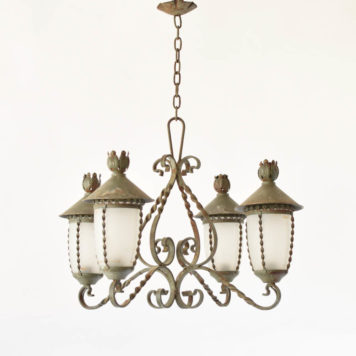 Vintage French Chandelier with mini lantern arms