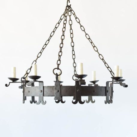 Large Hand Forged Iron Chandelier