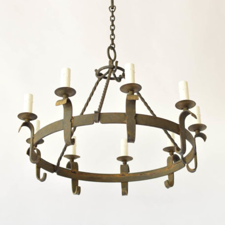 Simple Iron Ring Chandelier from Belgium