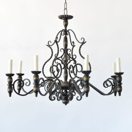 Vintage Iron Chandelier with Twisted Iron