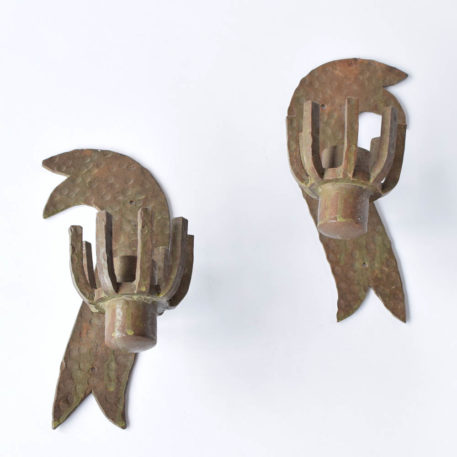 Iron Sconces from Spain with unusual Arts & Crafts Design