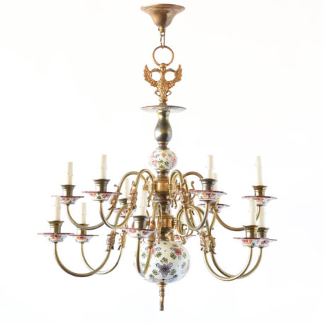 Polychrome porcelain Chandelier from Holland