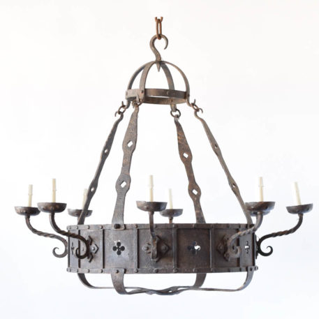 Neo-Gothic Chandelier from Belgium with quatrefoil cut outs