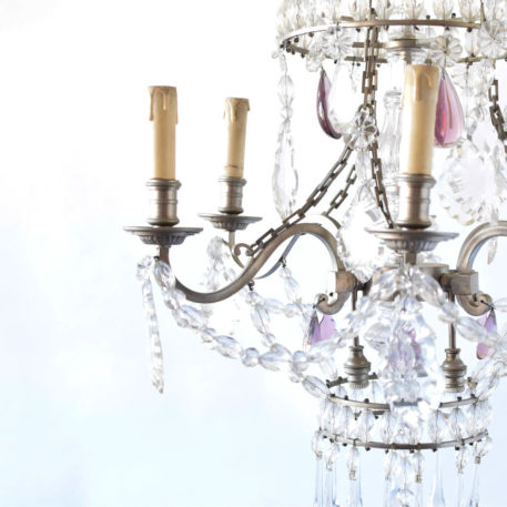 Nickle and Silver chandelier from France with crystals