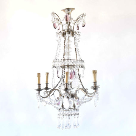 Nickle and Silver chandelier from France with crystals