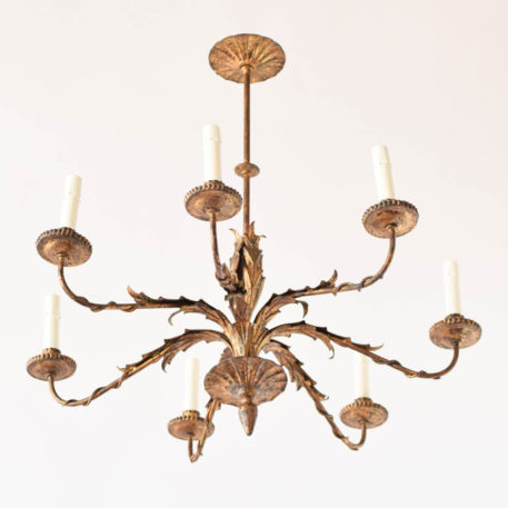 Vintage Simple Chandelier with leaves from Spain