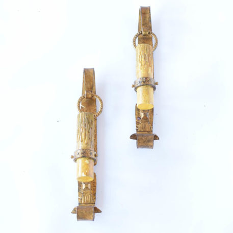 pair of Tall gilded sconces from Spain