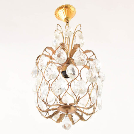 Crystal and brass Hall light from Spain
