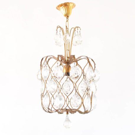 Crystal and brass Hall light from Spain