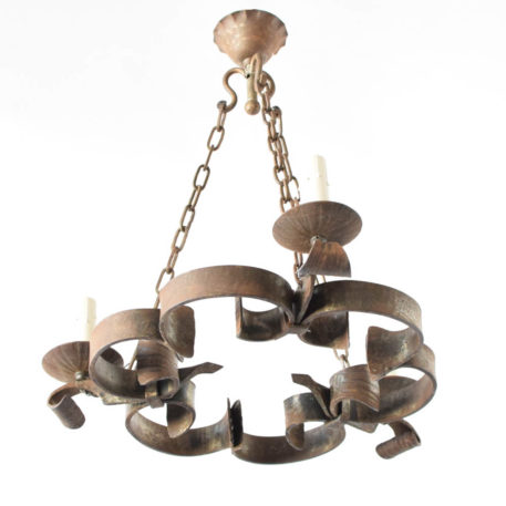 Flat iron chandelier from France