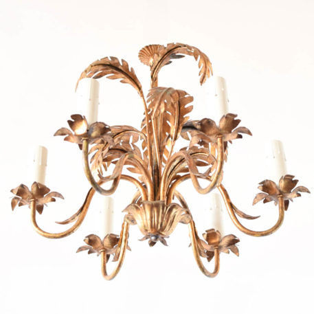 Gold palm leaves Chandelier from Italy