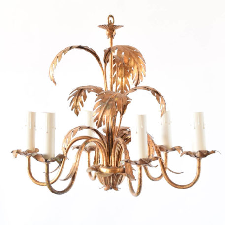 Gold palm leaves Chandelier from Italy