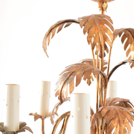 Gold palm leaves Chandelier from Italy