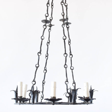 Concentric circles chandelier with hooks as arms from Spain