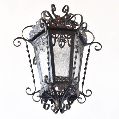 Large Iron Chandelier from Spain