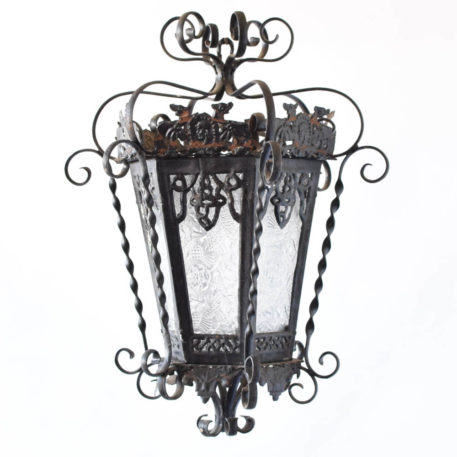 Large Iron Chandelier from Spain