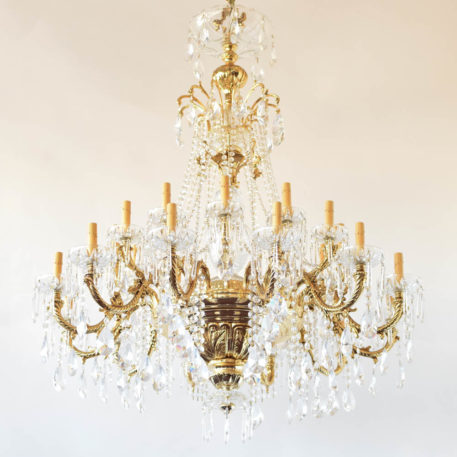 Gold plated chandelier made by PBR reproduced recently