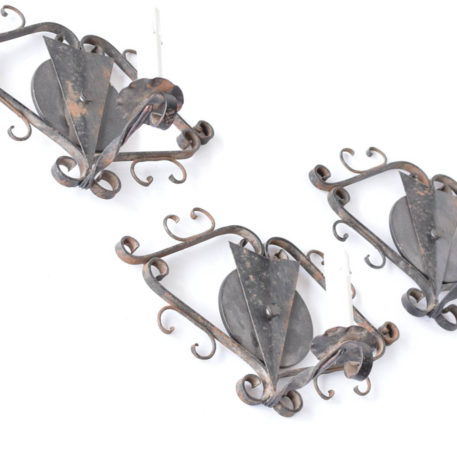 Set of 3 sconces from Franc, with scroll design on the boundary